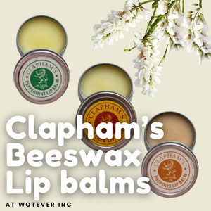 Clapham's Beeswax Lip Balms at wotever inc.