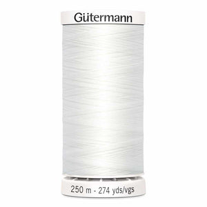 Gutermann Thread Polyester 250m #20 White