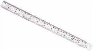Double sided metal ruler