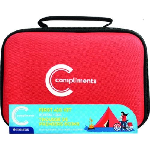 Compliments 56 piece first aid kit.