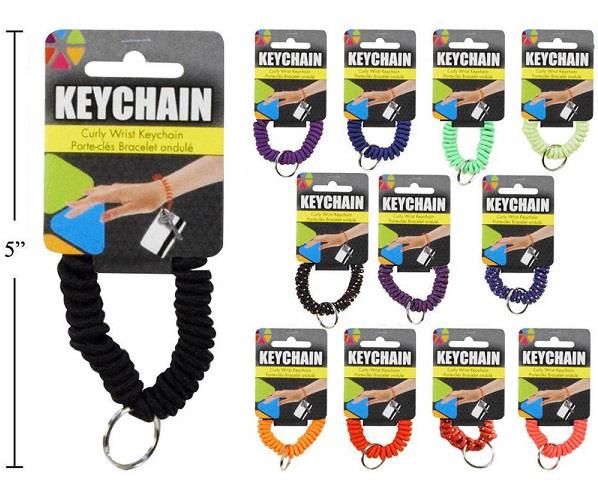 Coil stretch hot sale wristband keychain