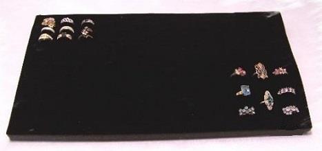 FindingKing 72 Slot Ring Foam Display Insert Pad – 2 Pack, Black, Jewelry Organizer