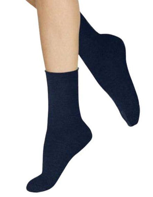 Bleuforet Cotton Roll-Top Socks in Denim