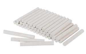 photo of 48 pieces of think white chalk stocks in a pile.