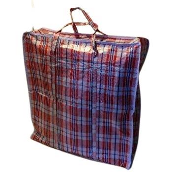 Bag, plastic weave. 23" x 23" x 6".