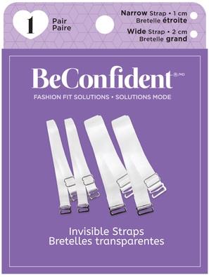 Fashion Essentials, bra straps. Clear. 3/8" wide. 1 pair.