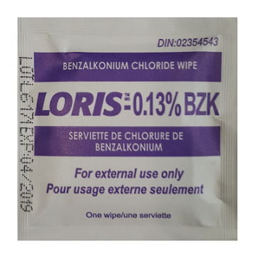 Loris 0.13% BZK Wipes Box