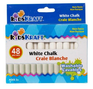 blue box of KidsKraft white chalk. 48 pieces in 1 box.