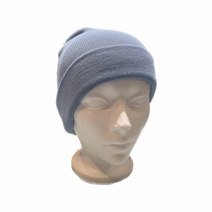 Light Blue fitted toque with folded brim