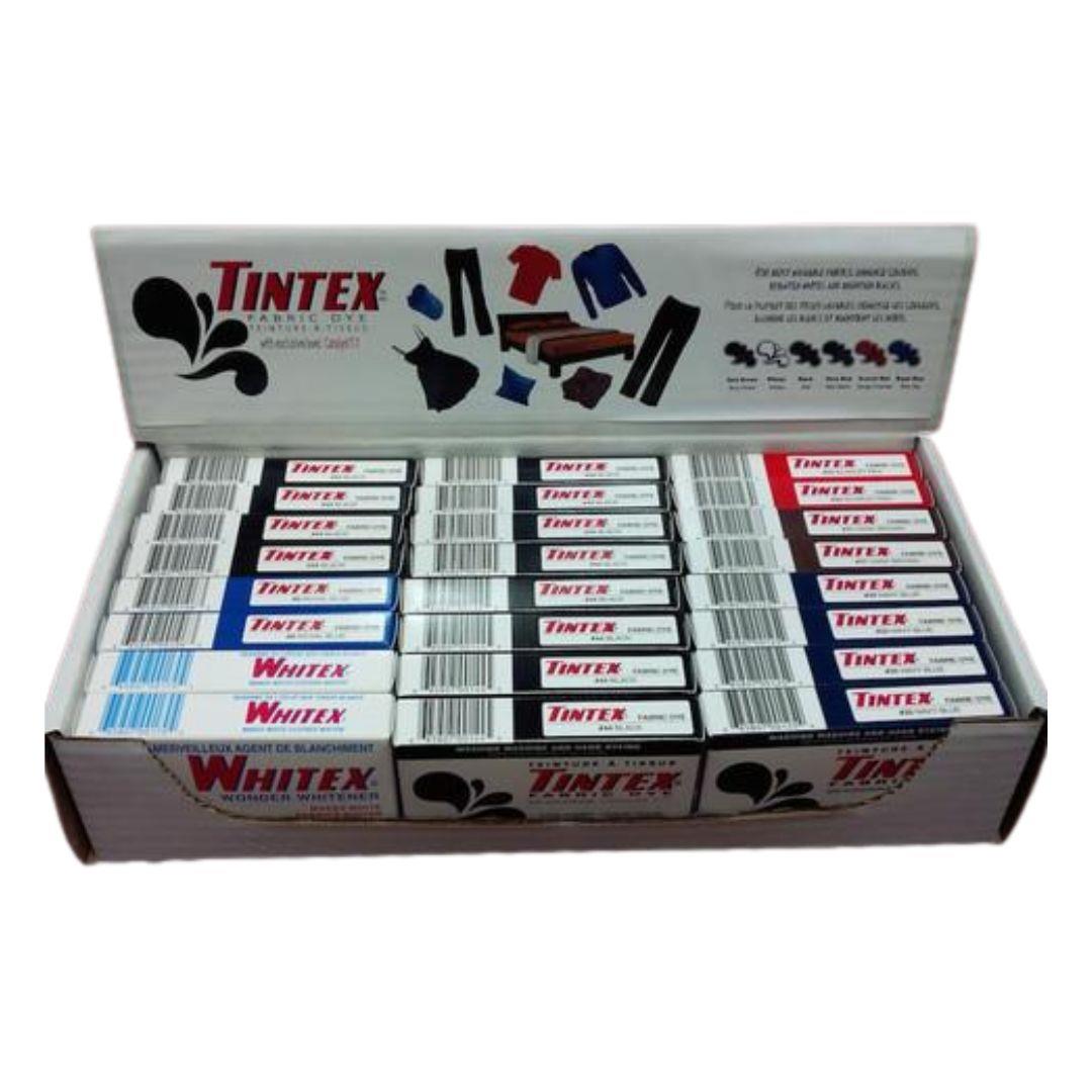 Tintex dyes, 55 g box, various colours.