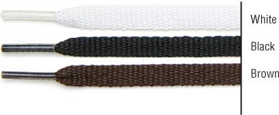 TexStyle shoe laces, 27", flat, black, 2 pairs.