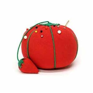 Unique Tomato Pin Cushion, with Strawberry Emery