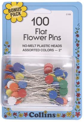 Collins Flat Flower-Head Pins -- 100 Pack