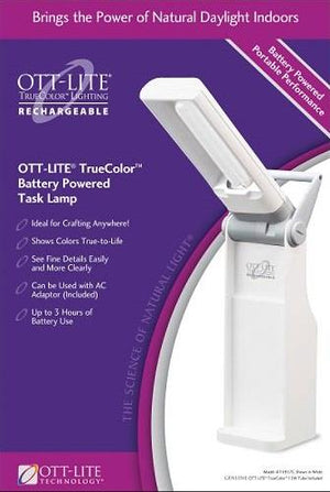 Ott-Lite task lamp true colour, rechargeable.