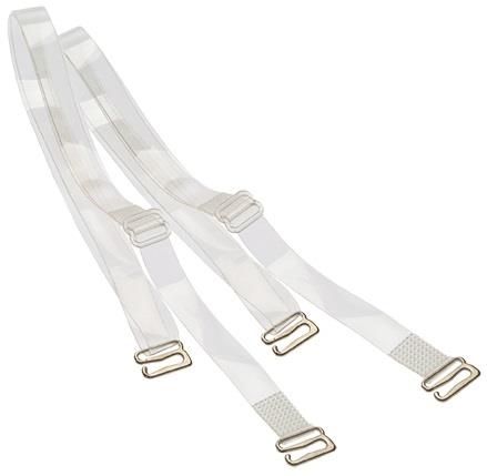 Fashion Essentials, bra straps. Clear. 3/8" wide. 1 pair.