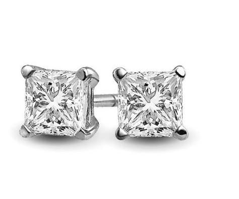 Costume "Diamond" Earring Studs, Silver, 5 mm