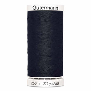 Gutermann thread, polyester. 250m. #10 black.