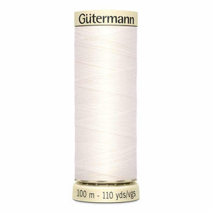 Gutermann thread, polyester. 100m. #21 off-white.