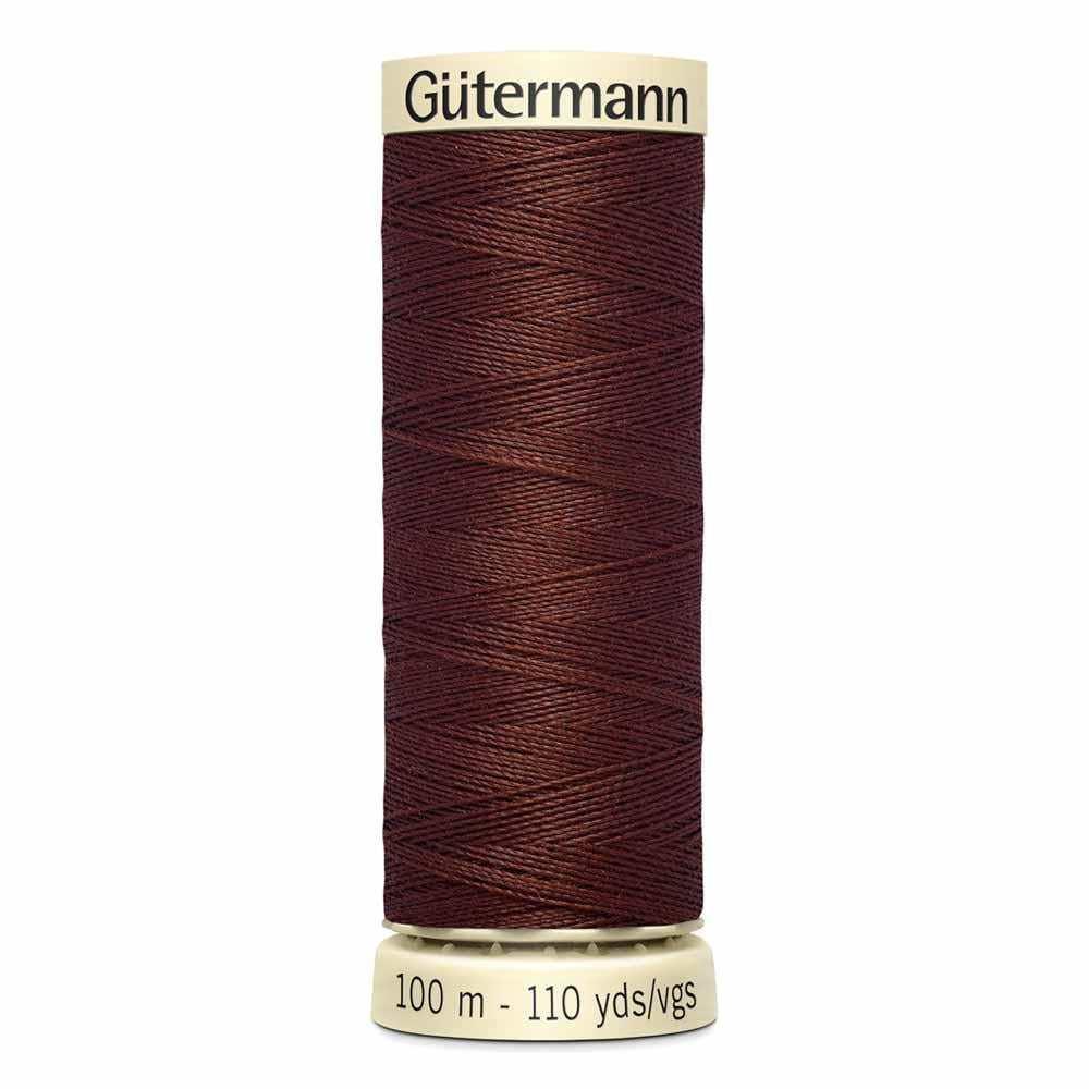 Gutermann thread, polyester. 100m. #578 reddish brown.