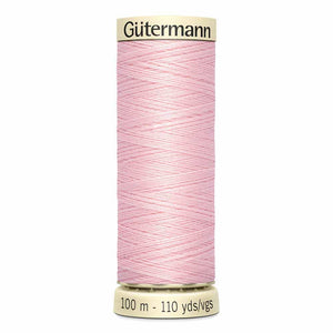 Gutermann thread, polyester. 100m. #305 baby pink.