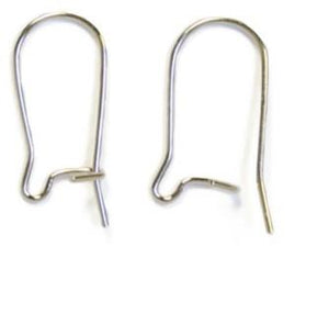 WOT Findings Silver Coloured Earring Kidney Wire Hooks 6 Pack