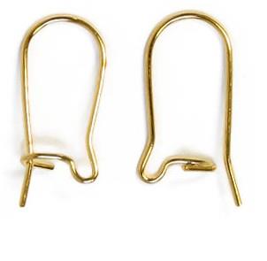WOT Findings Gold Coloured Earring Kidney Wire Hooks 6 Pack