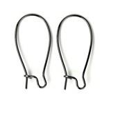 WOT Findings Gunmetal Coloured Earring Kidney Wire Hooks 6 Pack