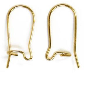 WOT Findings Gold Coloured Earring Kidney Wire Hooks 24 Pack
