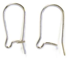 WOT Findings Silver Coloured Earring Kidney Wire Hooks 24 Pack