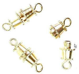WOT findings. Barrel-clasp. Gold coloured. 12 pack.