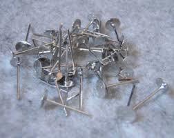 WOT Findings Silver Coloured Earring Posts 12 Pack