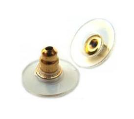 WOT Findings Plastic Stud-earring w/ Gold Coloured Disc-backing Set 8 Pack