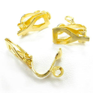 WOT findings. Earring-clasp-backings. Gold coloured. 12 pack.