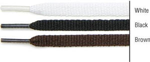 TexStyle shoe laces. 36". Flat. Brown. 2 pairs.