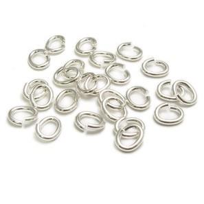 WOT Findings Silver Coloured Jump-ring Oval 5 mm 14 Pack