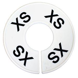 Divider, circle, (donut), 'XS' for X-SMall. White. Single.