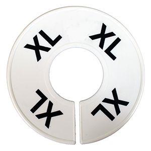 Divider, circle, (donut). 'XL' for X-Large. White. Single.