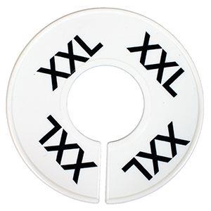Divider, circle, (donut). 'XXL' for XX-Large. White. Single.