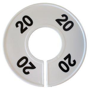 Divider, circle, (donut). '20'. White. Single.