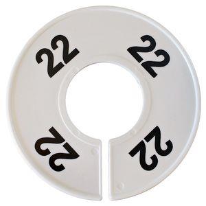 Divider, circle, (donut). '22'. White. Single.