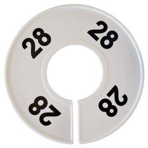 Divider, circle, (donut). '28'. White. Single.