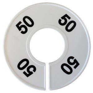 Divider, circle, (donut). '50'. White. Single.