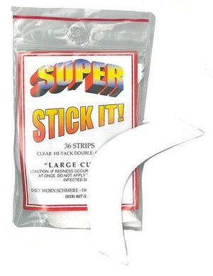 Super Stick It double sided tape, large curve. 36 strips.