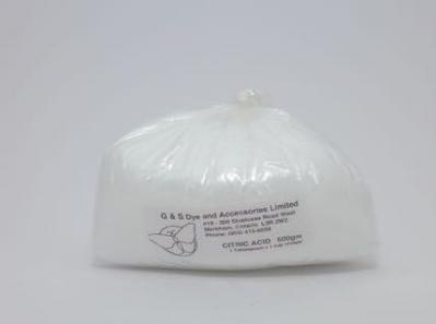 G&S Dyes, citric acid. 500 g. bag