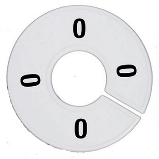 Round Rack Divider -- Printed "0" -- Single