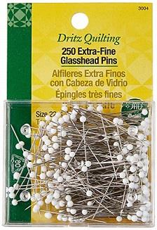 Dritz Fine Glass Head Pins -- 250 Pack