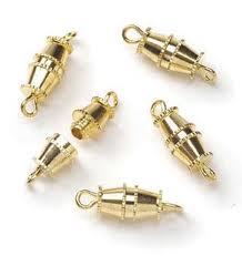 WOT findings, barrel clasp. Gold. 4 pack.