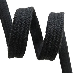 Braidlace shoe laces, 27", dress. Black. Flat. 1 pair.