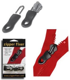 Zipper Fixer Large Black Plastic 2 pack - wotever inc.