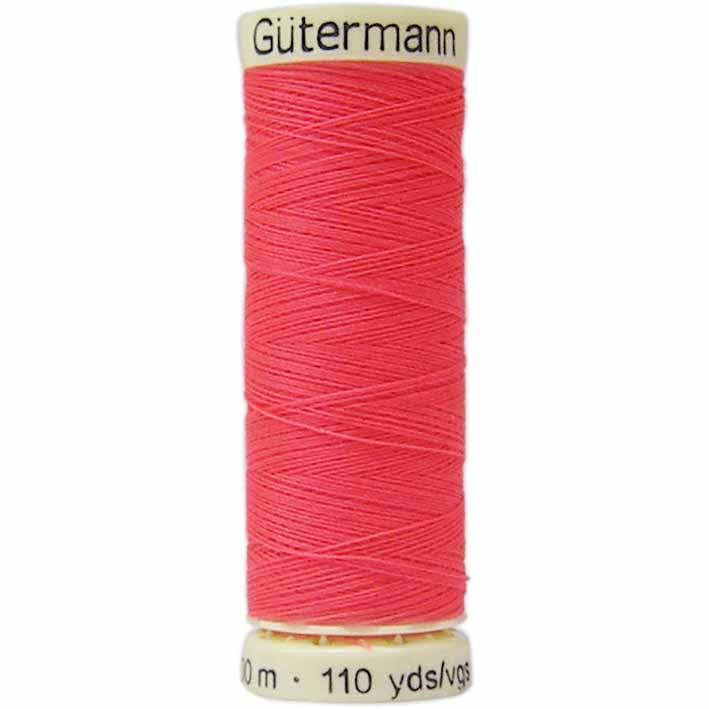 Gutermann thread, polyester, 100m, #3837 Neon Pink